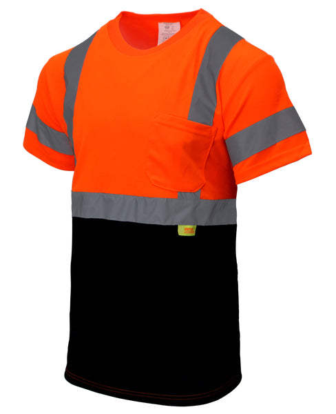 Class 3 Hi-Vis T Shirt with Moisture Wicking Mesh Orange/ Lime- BFS851 ...
