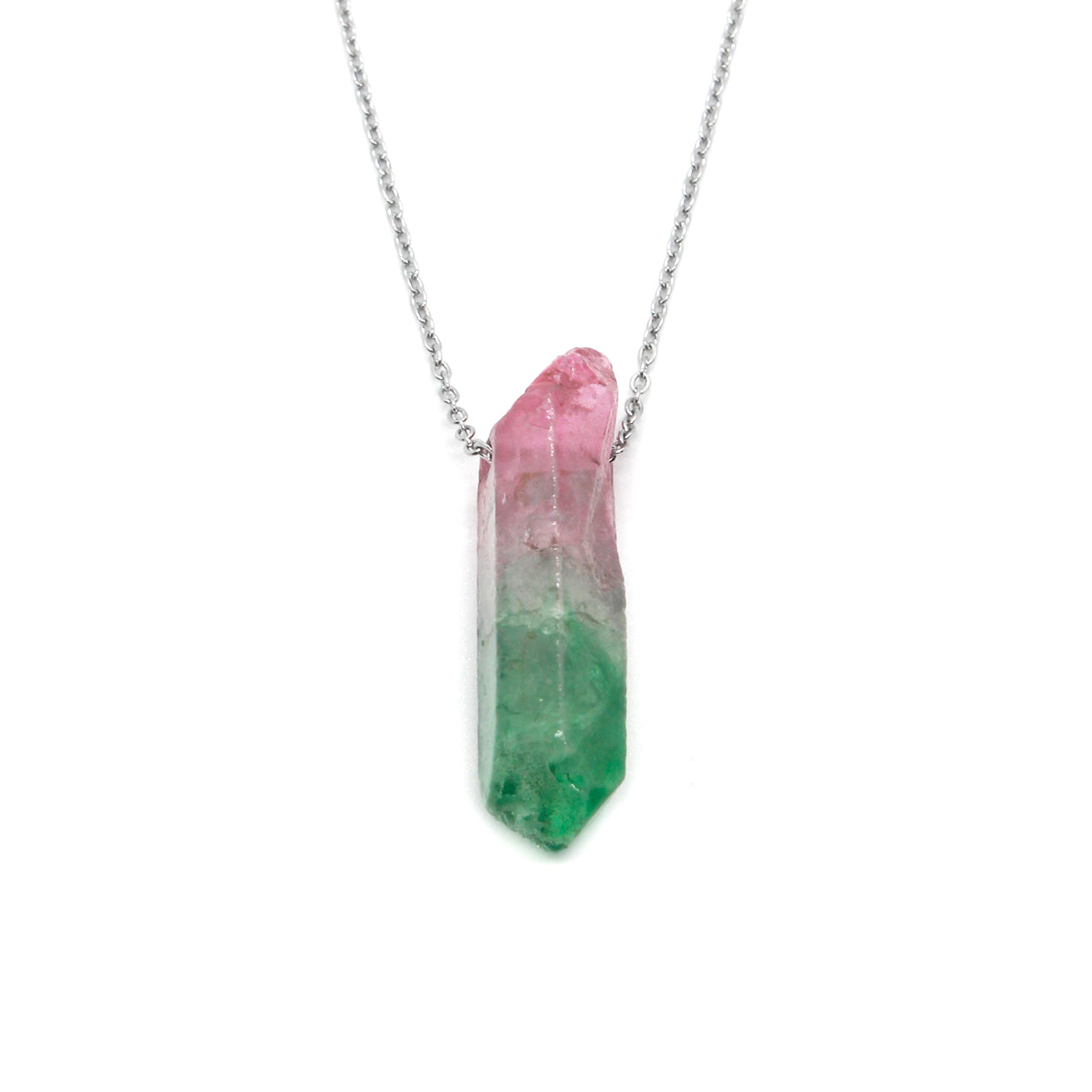 green crystal stone necklace