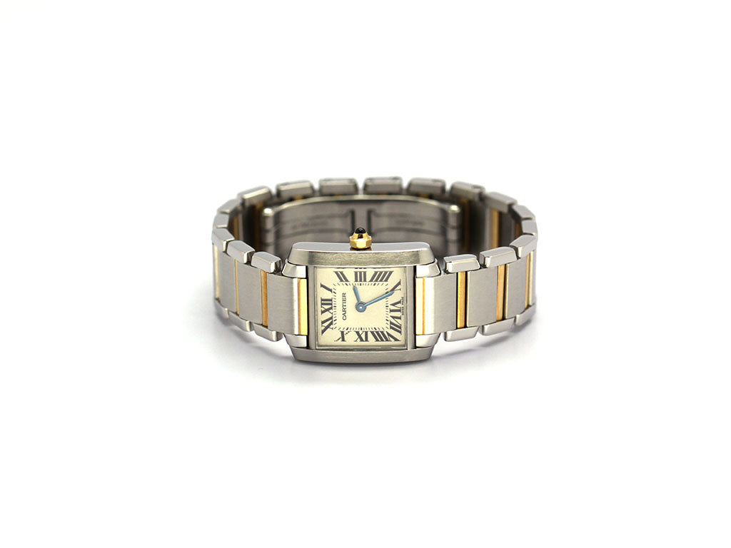 cartier tank francaise small two tone