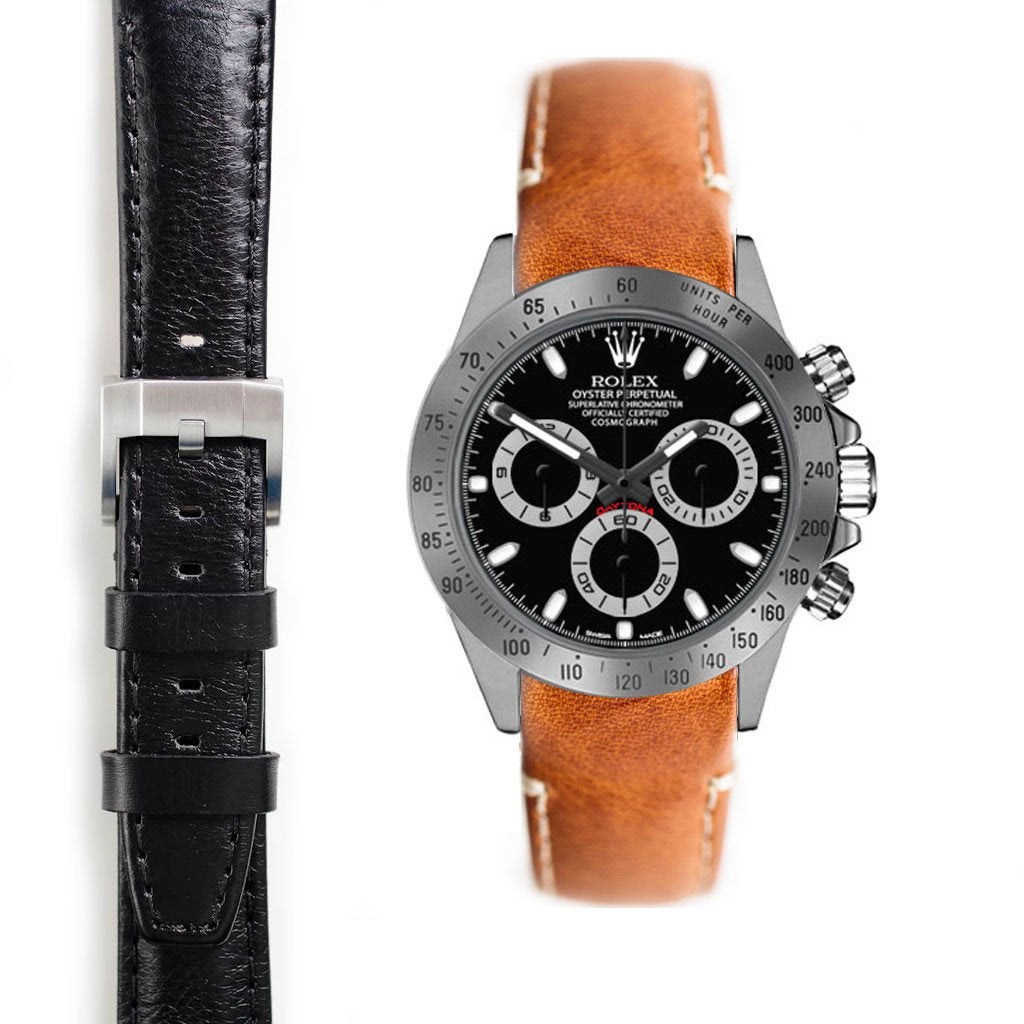 rolex daytona brown leather strap