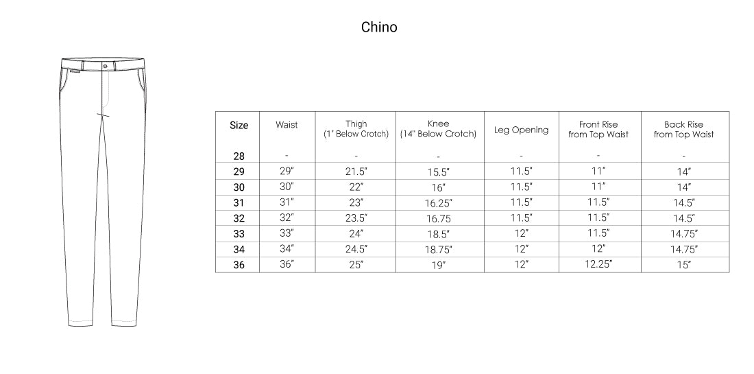 United Stock Dry Goods Size Charts | Shop Sydney's Toronto