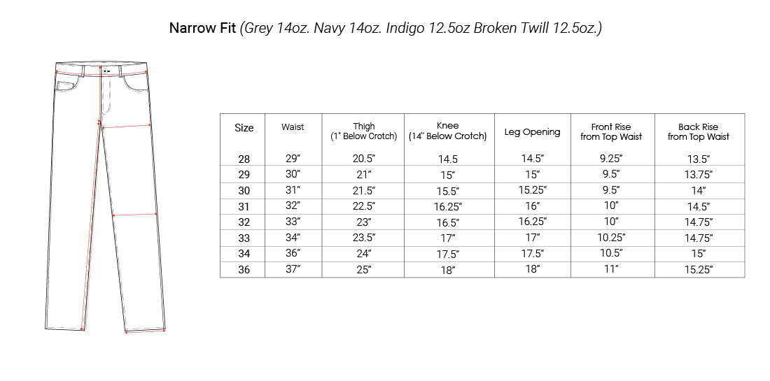 United Stock Dry Goods Size Charts | Shop Sydney's Toronto