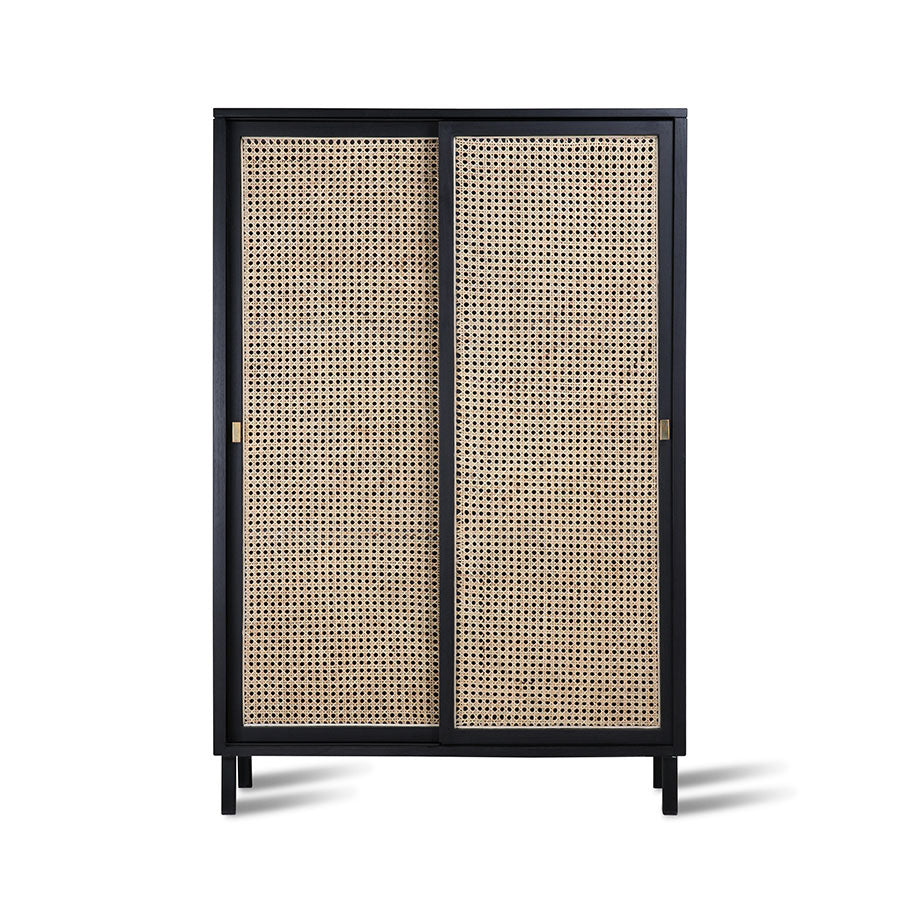 Webbing Sliding Door Cabinet Black Hk Living Usa