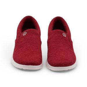 maroon slip on sneakers