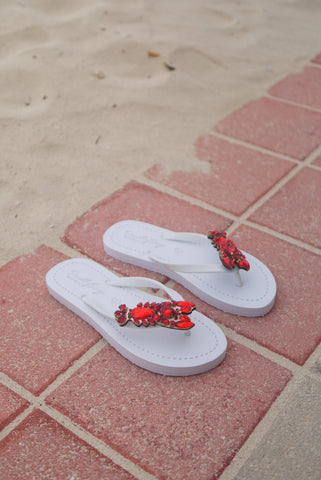 red lobster flip flops