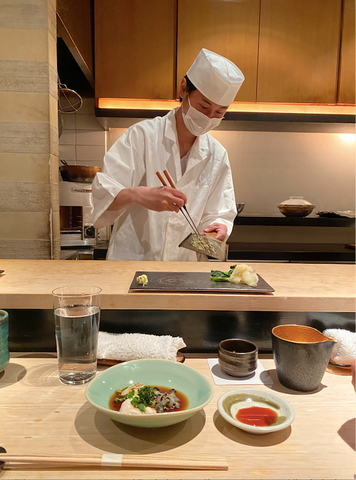 sushi chef at hidden Japanese restaurant in Azabu tokyo