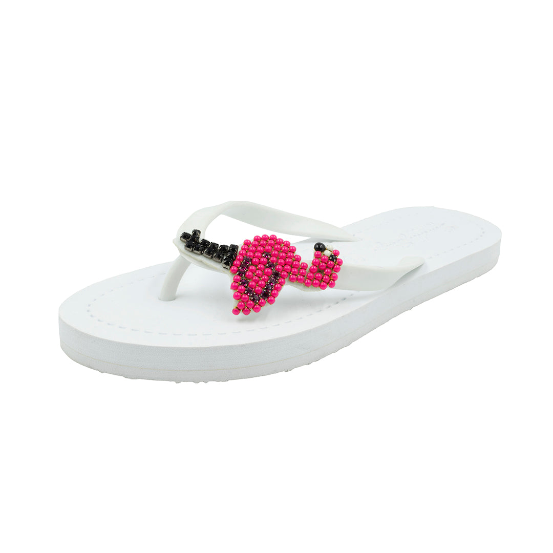 Crystal Heart - Big Kids Flip Flops Sandal Clear Rhine Stone