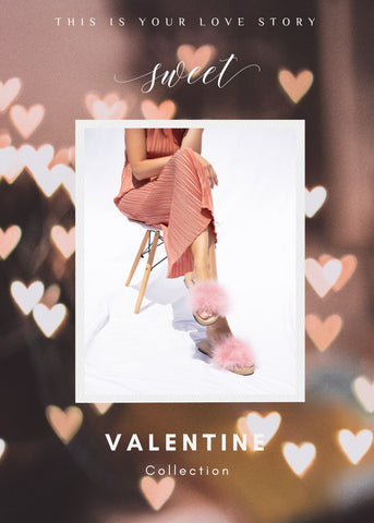 Valentine Pink Feather Sandal Slide collection