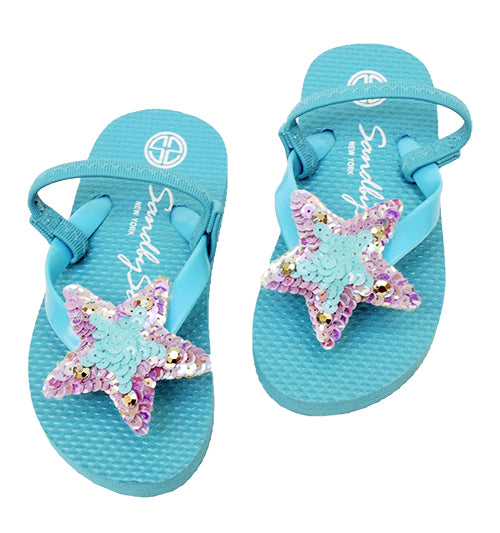 Blue Star - Baby and Girls Flip Flop Sandal - Sand by Saya