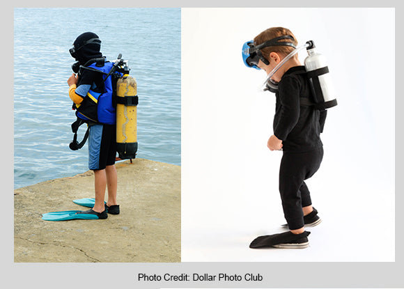 Kids scuba diving