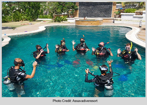 Lezione di immersioni subacquee