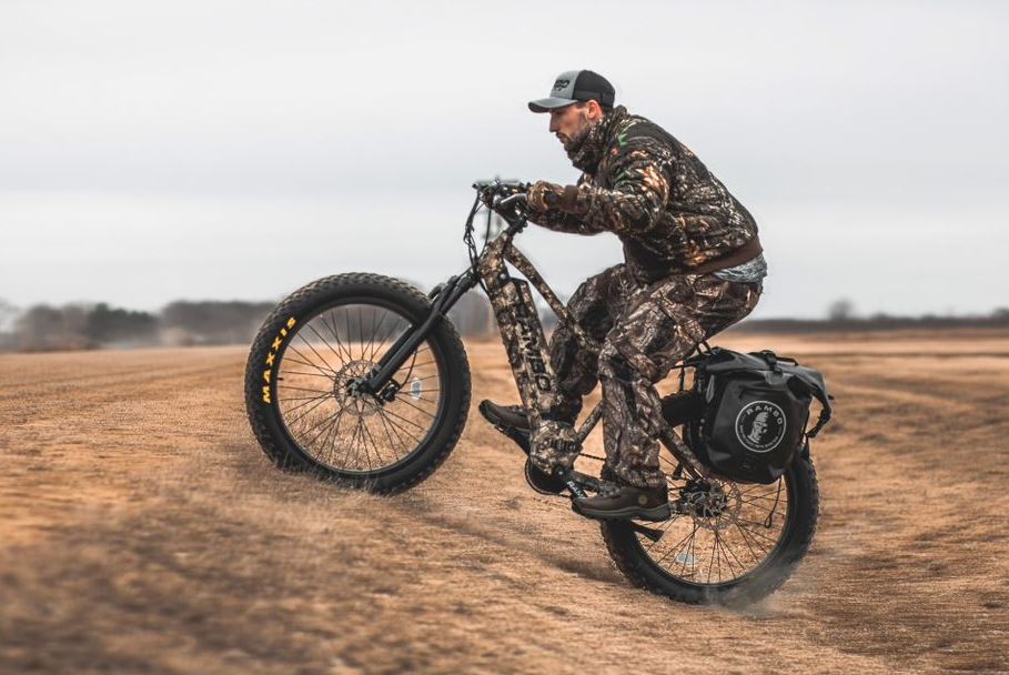 Hunter on eBike climbing a small hill