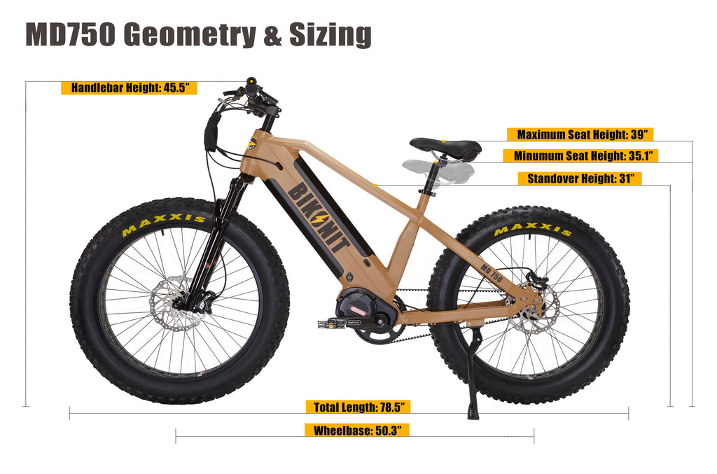 Bikonit Warthog MD 750 Electric Hunting Bike Sizing