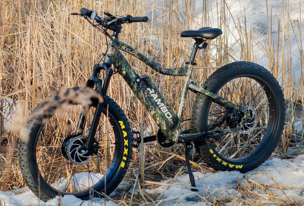 Rambo Megatron electric bike on grass terrain
