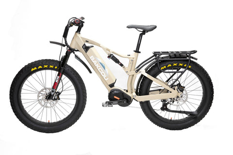 Bakcou Storm fat tire ebike painted in tan color and image is on white background