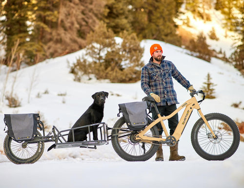 Quietkat Ranger Fat Tire Electric Bike with a trailer