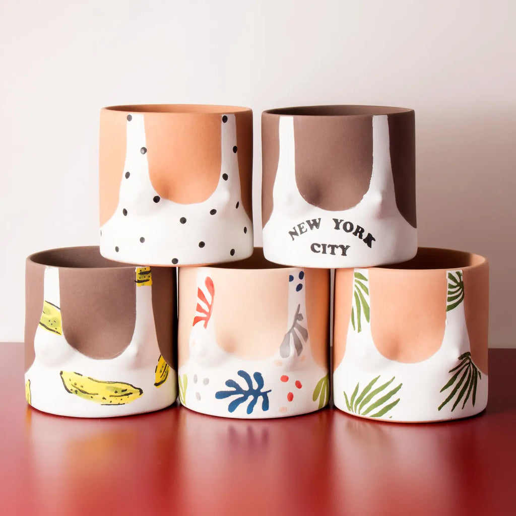 Group Partner Brooklyn NY Light Clay Banana Classic Tops Girl Pot Planter  Boobs