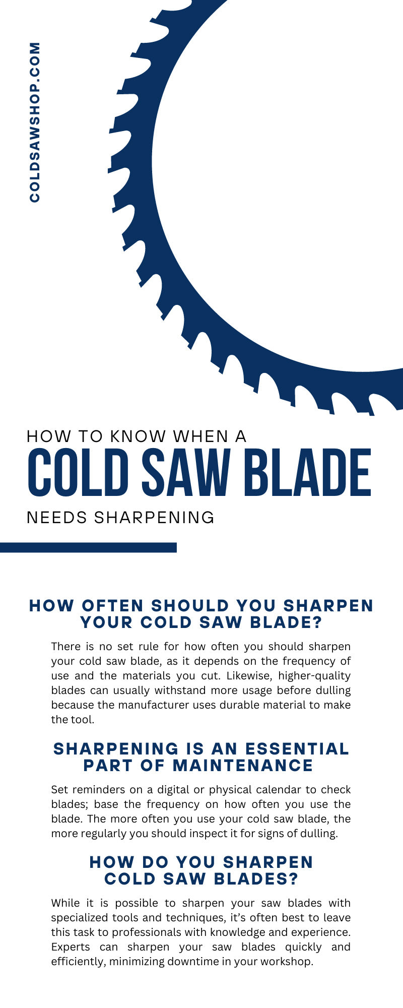 How To Know When a Cold Saw Blade Needs Sharpening