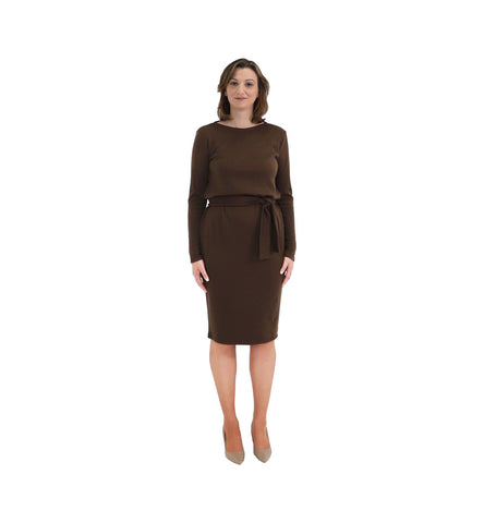 Women's dress in brown and black by LIDIJA