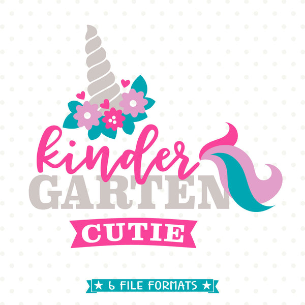 Download Kindergarten Cutie SVG design - 1st Day of School Unicorn ...