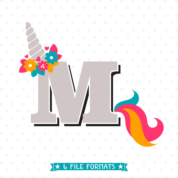 Download Letter M Unicorn SVG - Unicorn Monogram SVG - Girls Shirt ...