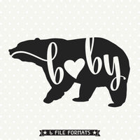Baby Bear Svg File Bear Silhouette File Bear Family Cut File Queen Svg Bee