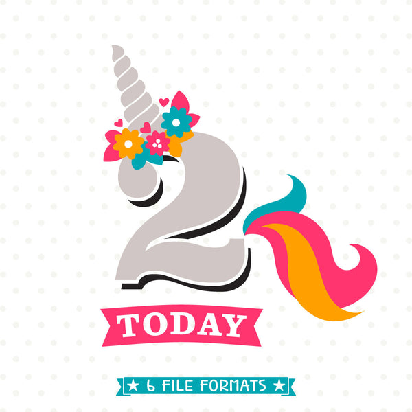 Download Unicorn Birthday SVG - 2nd Birthday SVG - Birthday iron on ...