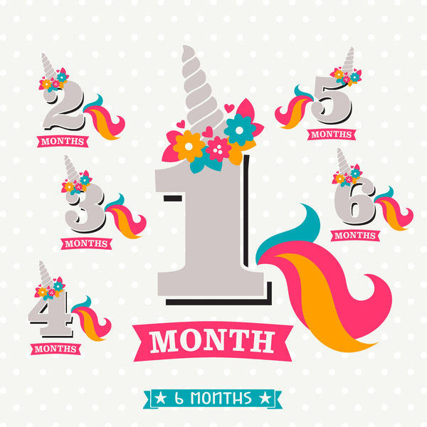 Download Monthly Baby Milestone SVG - Girls Unicorn Monthly Milestone cut files - Queen SVG Bee