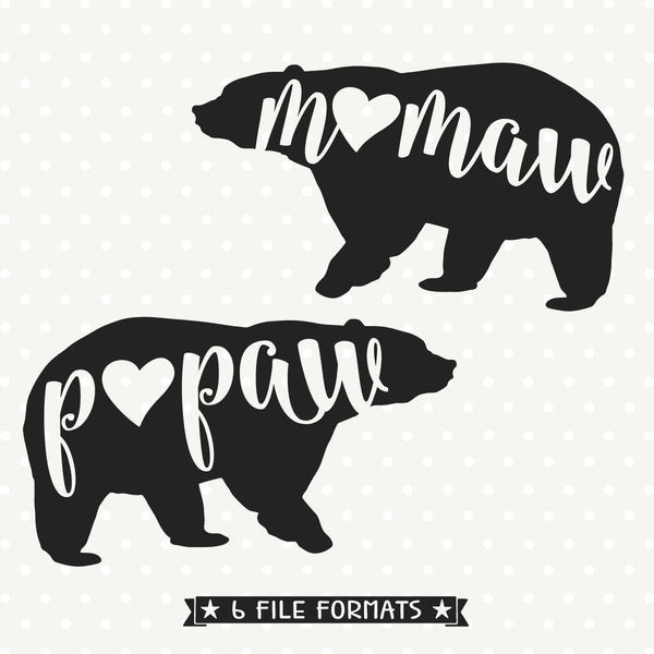 Download Mamaw Bear SVG file - Papaw Bear cut file - Bear Family ...