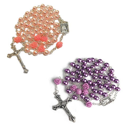 Natural Stone Rosary with Lourdes Medal (Buy one get one free ...