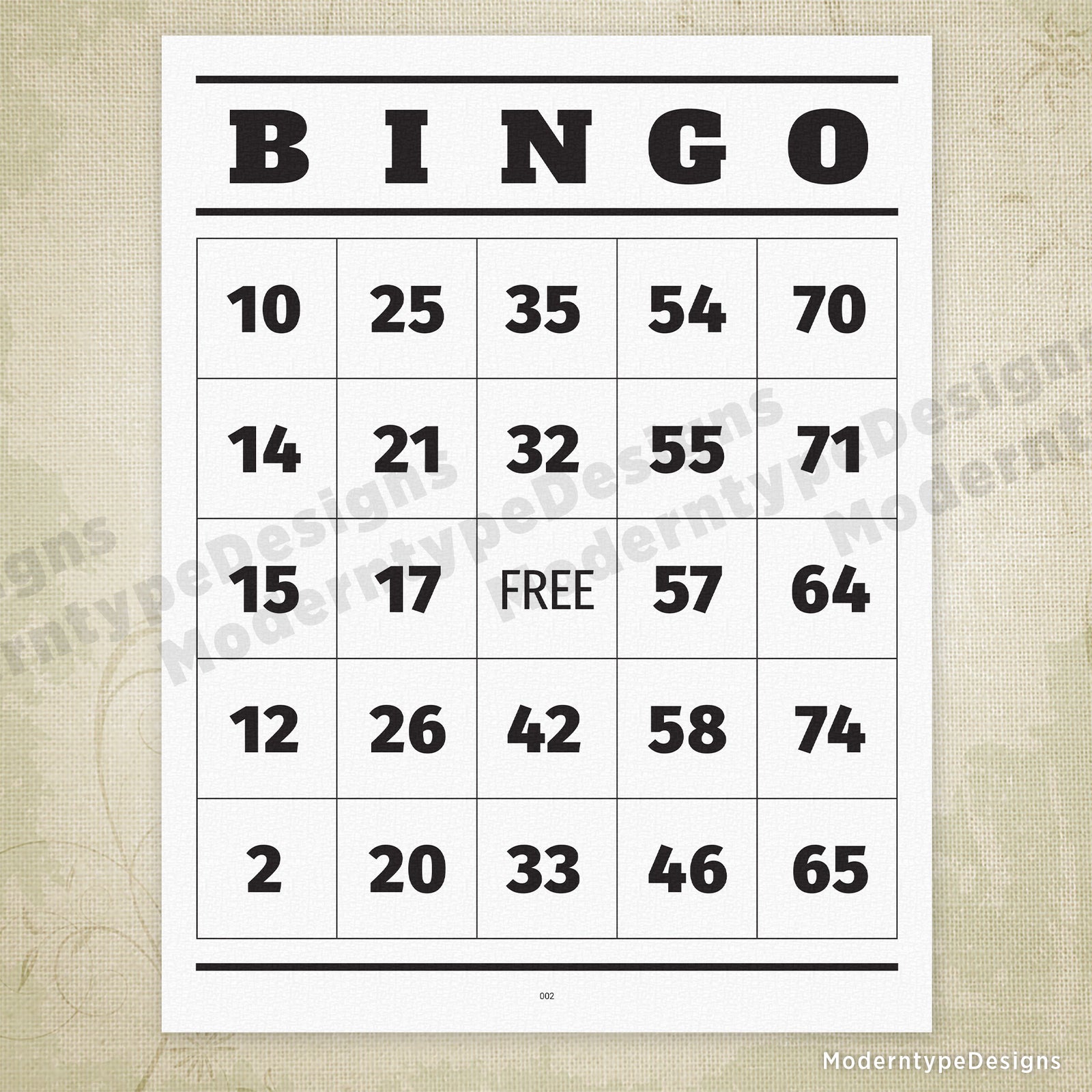 bingo caller card 1 75