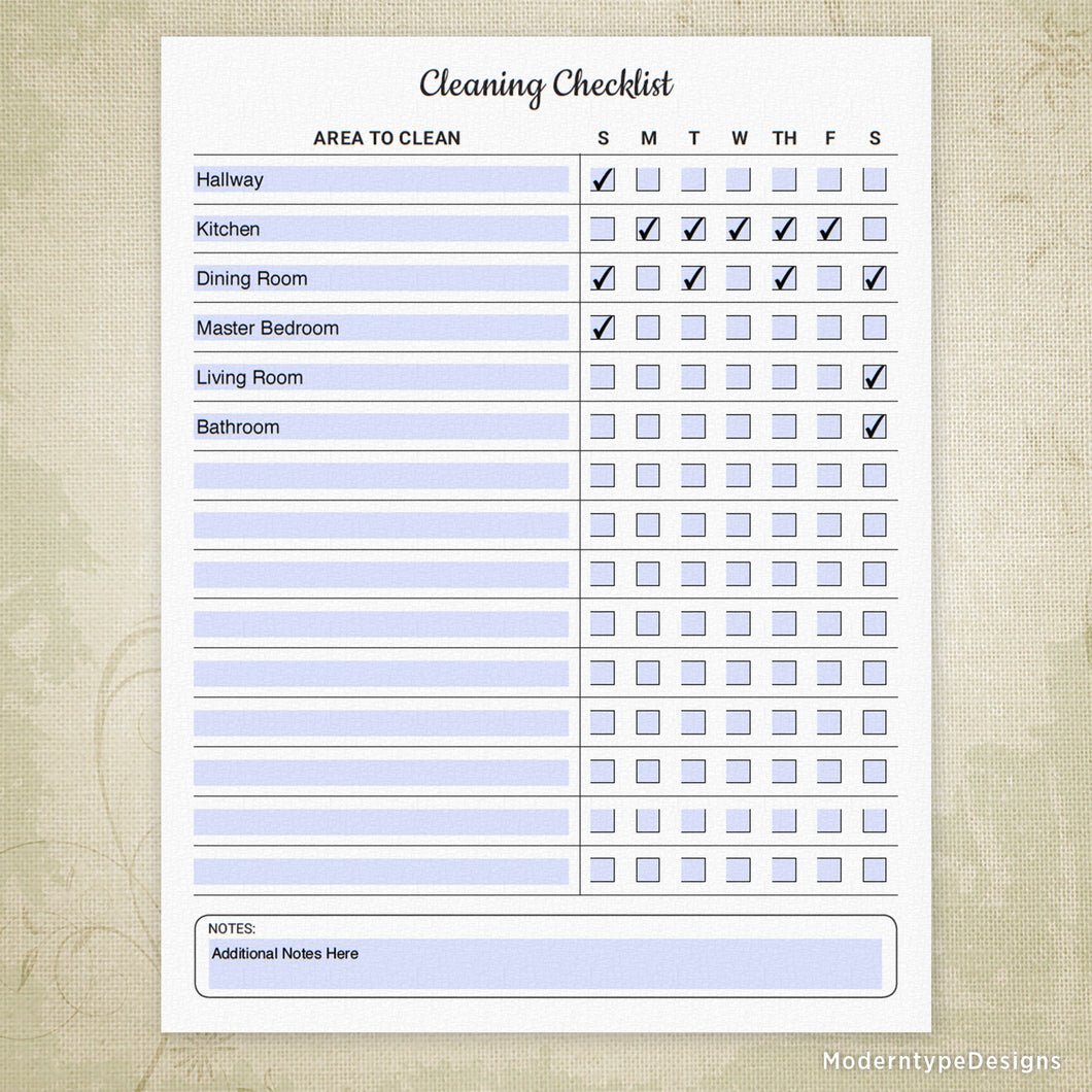 Printable Editable Cleaning Checklist Template Printable Templates