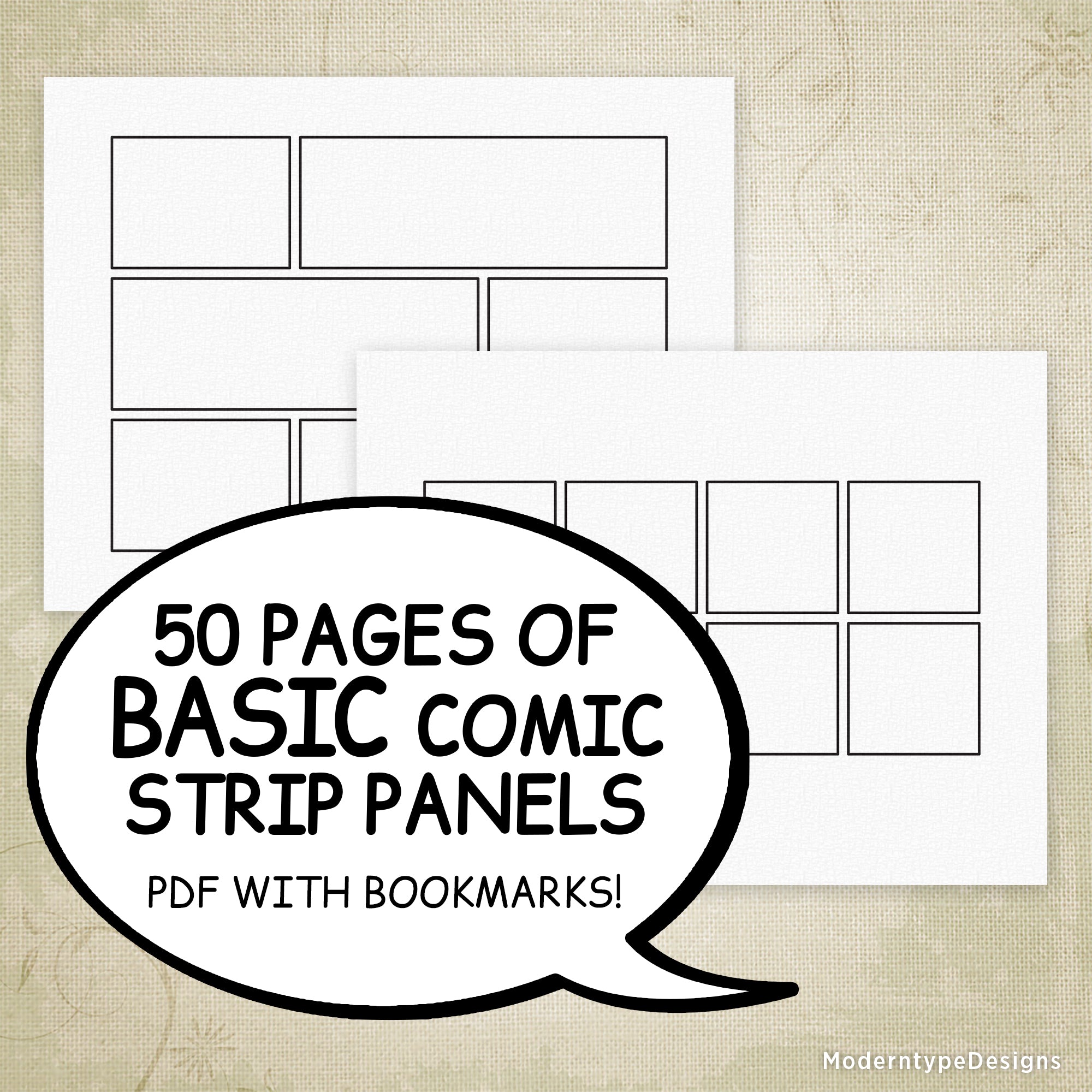 Complex Comic Book Panels Printable