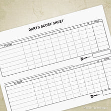 darts score sheet template