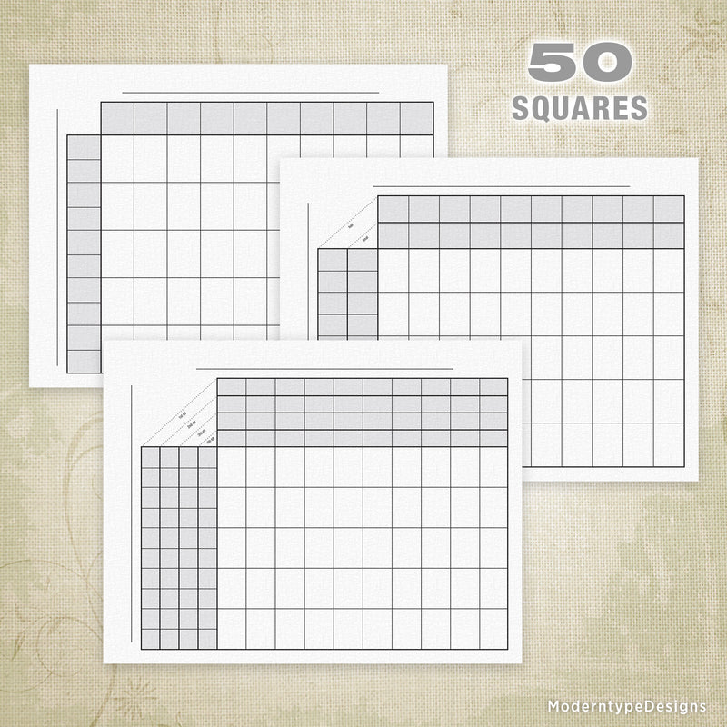 50 Football Sports Pool Squares Printable (editable) – Moderntype Designs
