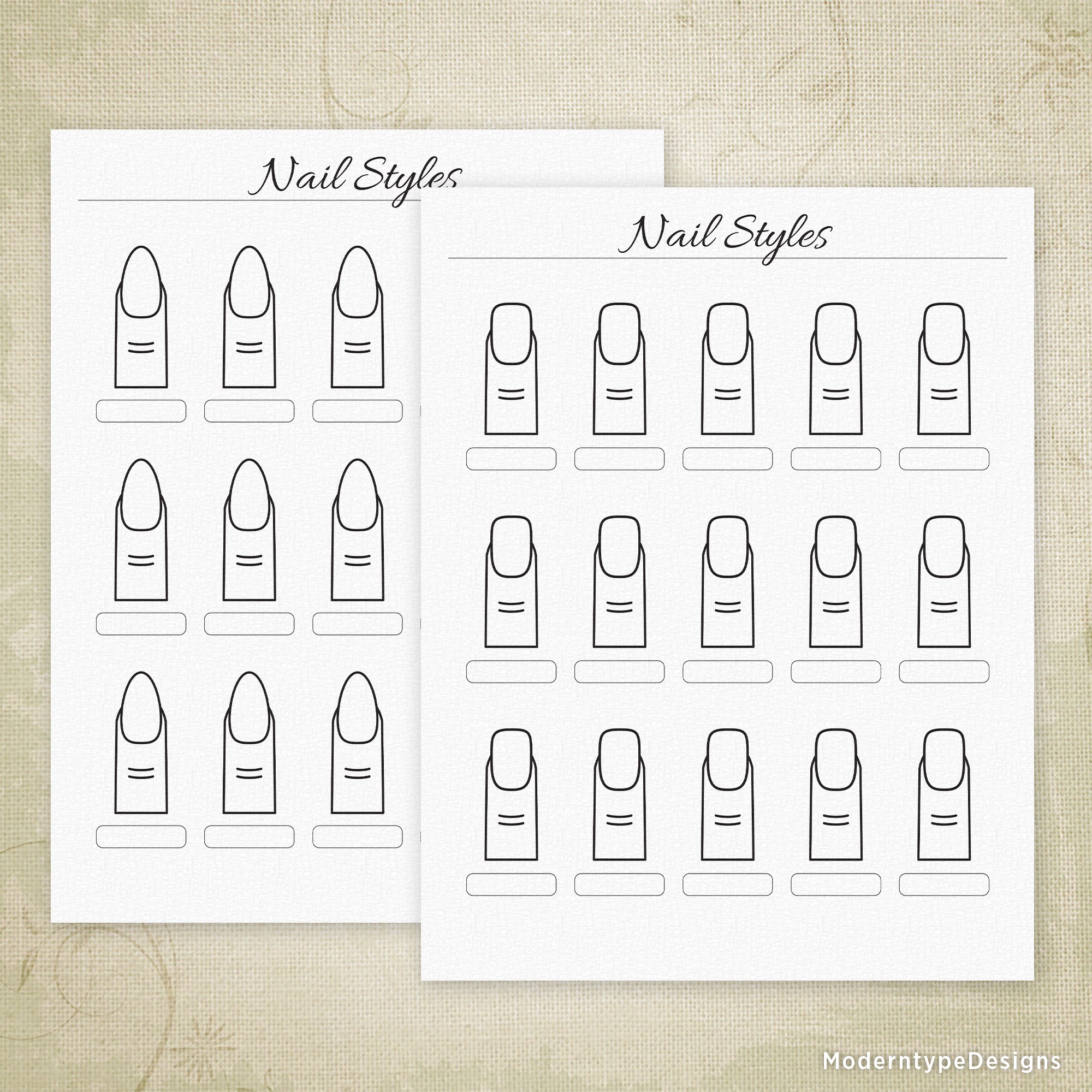 Nail Styles Drawing Printable