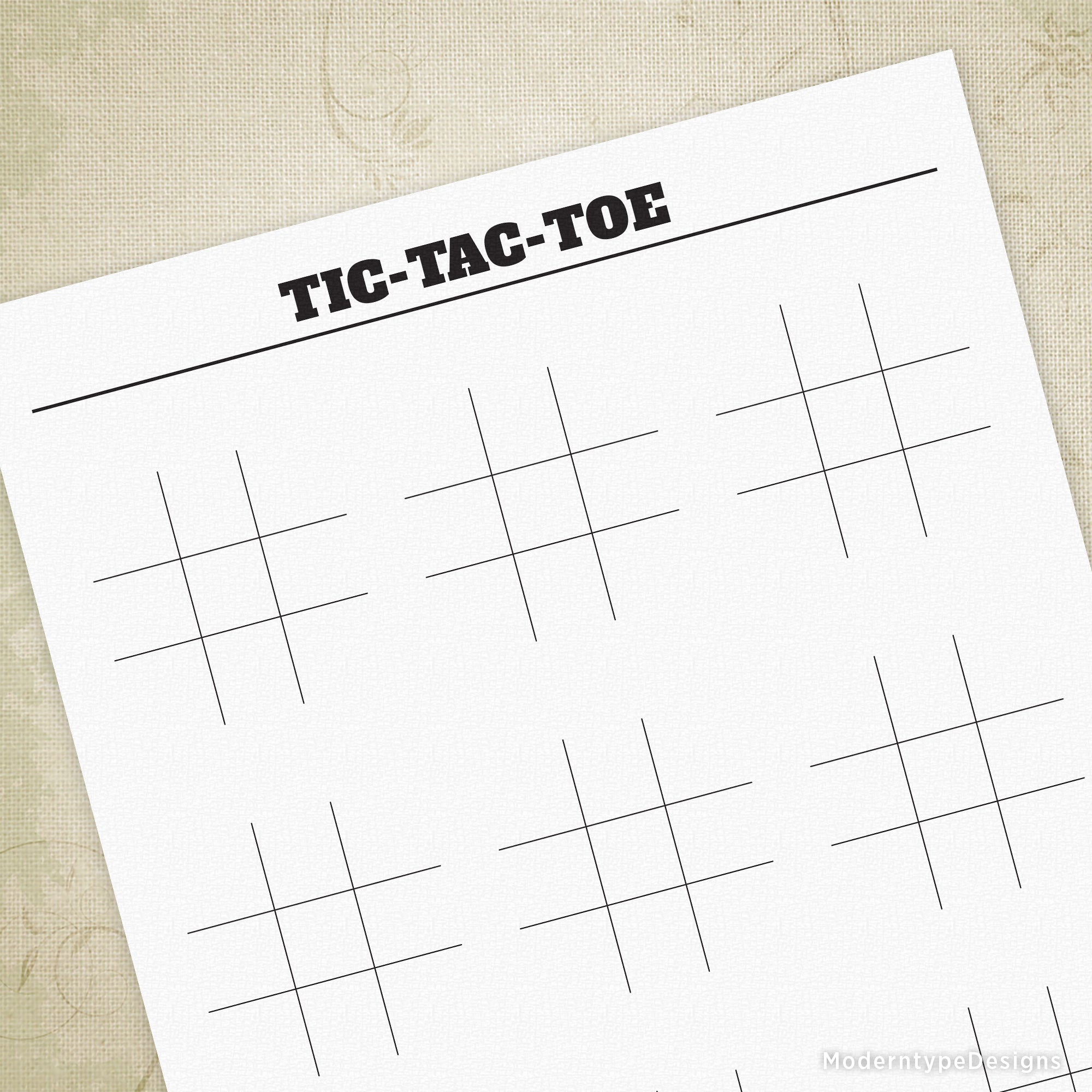 Tic-Tac-Toe Competition Printable, best out of 5