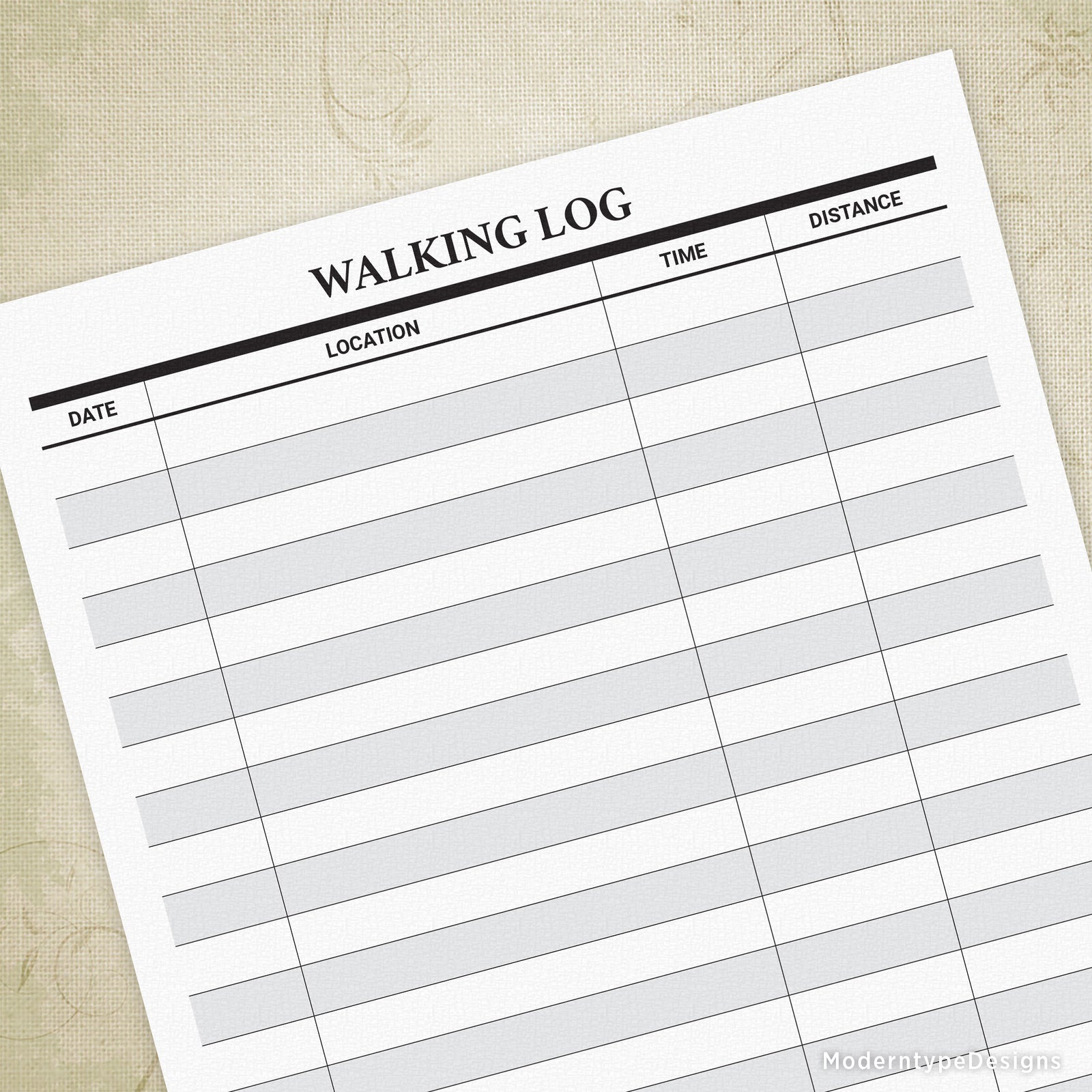 walking-log-printable