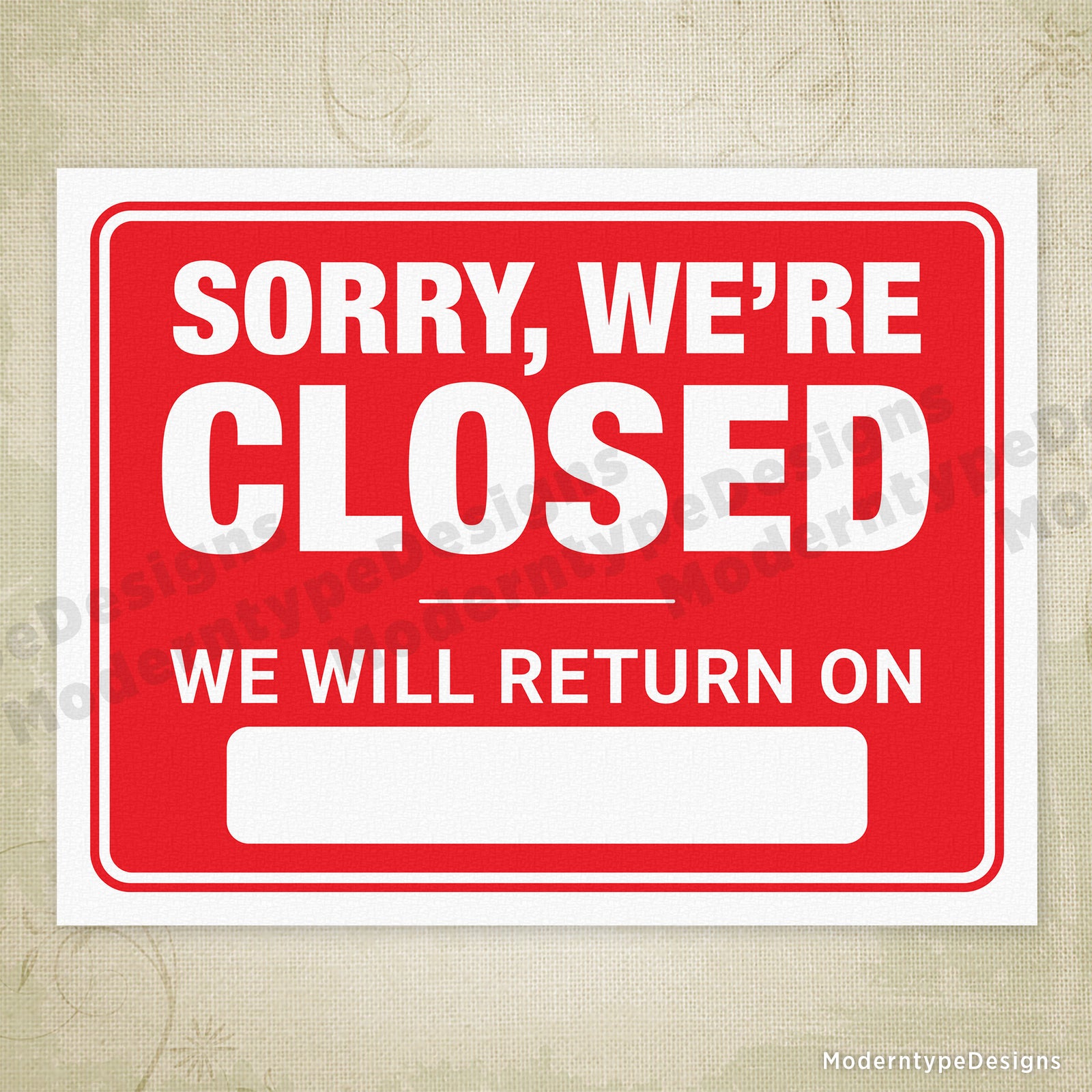 Were Closed Clipart Printable