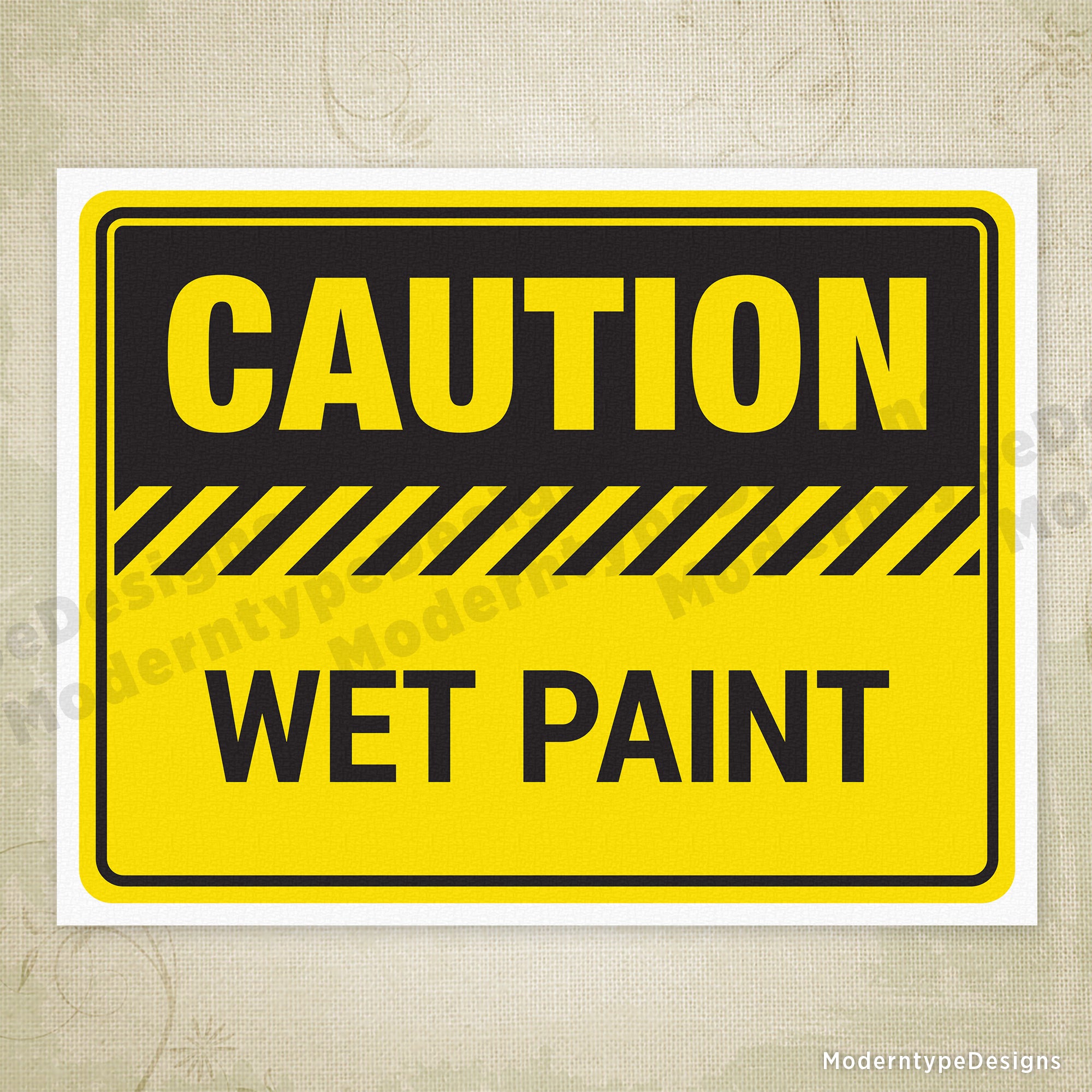 Caution Wet Paint Printable Sign