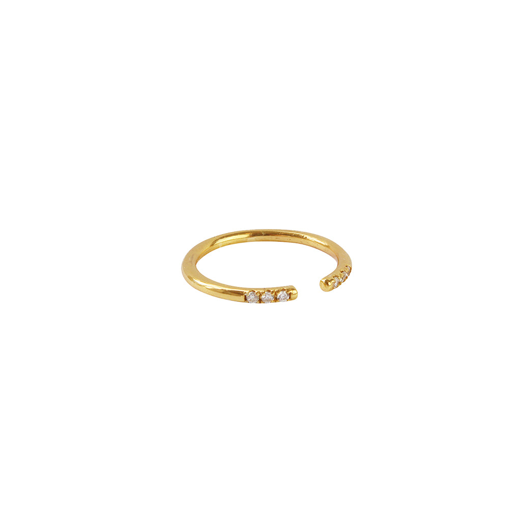 Willa crystal 2 micron gold plated open ring – MEZI