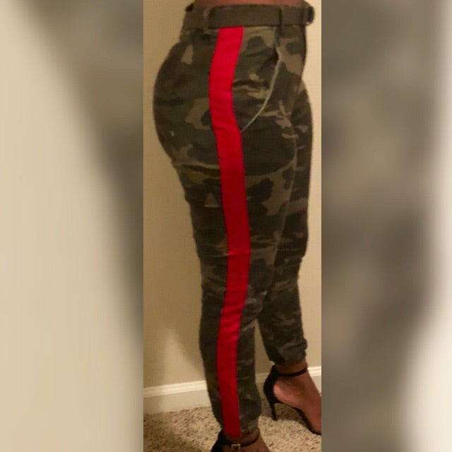 pants red stripe