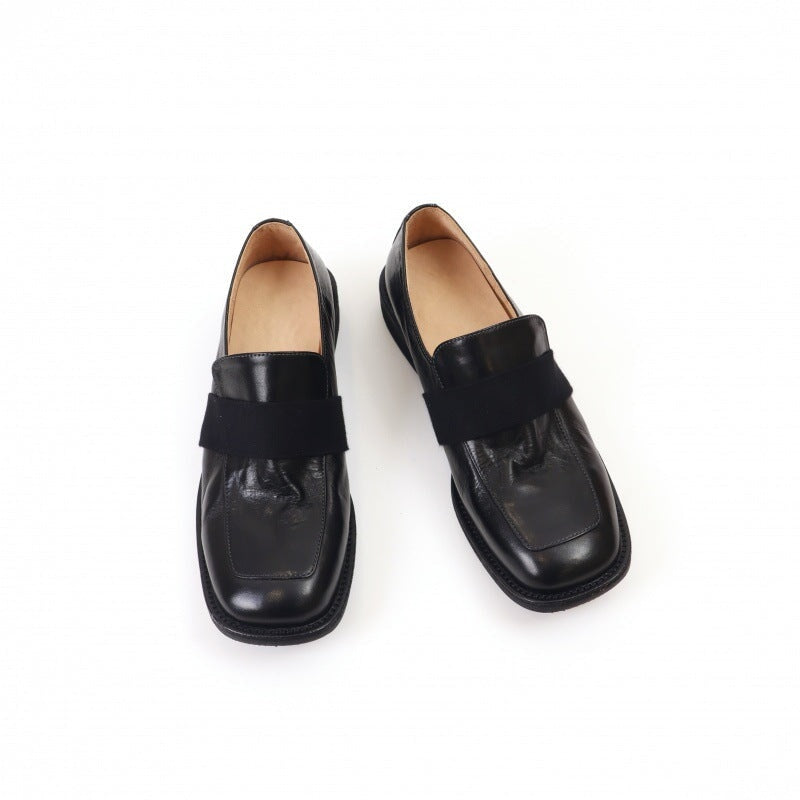 Horse Leather Loafers Women's Dress Shoes In Black