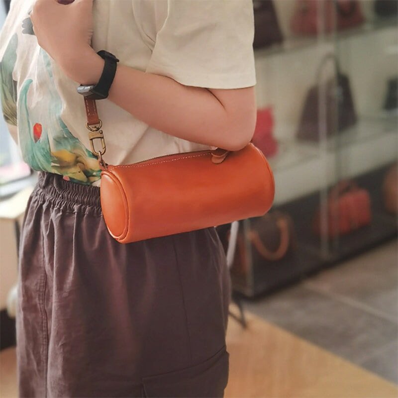 Vintage Vegetable Tanned Leather Crossbody Bag