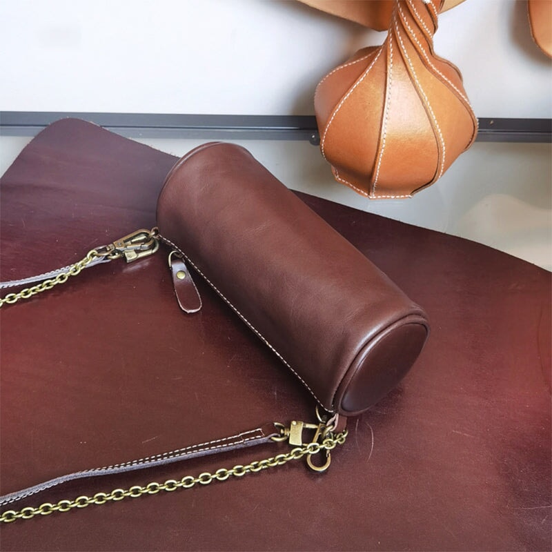 Vintage Vegetable Tanned Leather Crossbody Bag