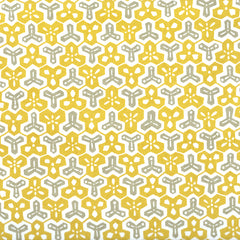 motif japonais kikko jaune et gris