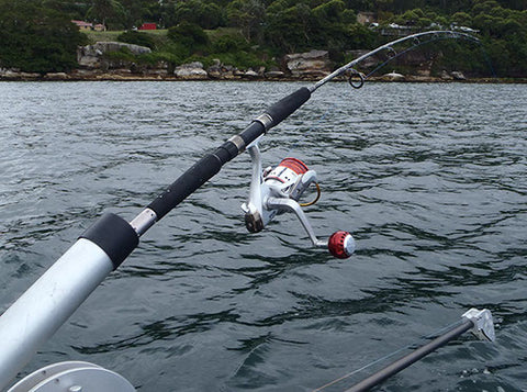 The 24 kilo jigging combo in use with our downrigger