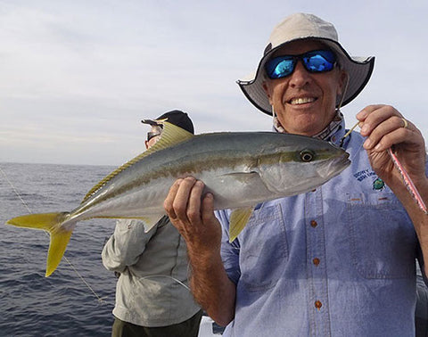 Andy with a Kingfish caught on a 100 gram jig at the Annie Miller wreck