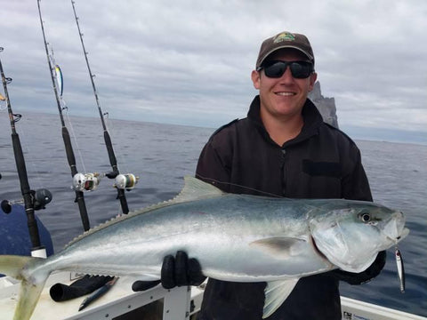 Brad micro jigging Kingfish on Downrigger Shop 40 gram jigs