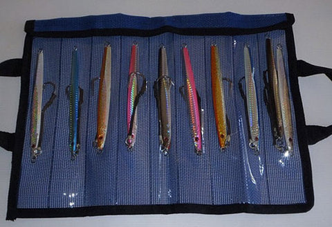 Downrigger Shop 100 gram knife jigs in a safe case
